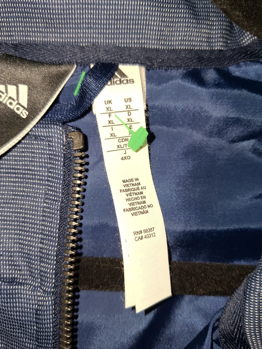 adidas Men's Blue Full‑Zip Track Jacket XL